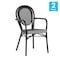 Flash Furniture Lourdes Thonet French Bistro Stacking Chair w/Arms, Blk and Wht PE Rattan and Black Alum Frame, 2PK 2-SDA-AD642002A-BKWH-BK-GG - alternate 9